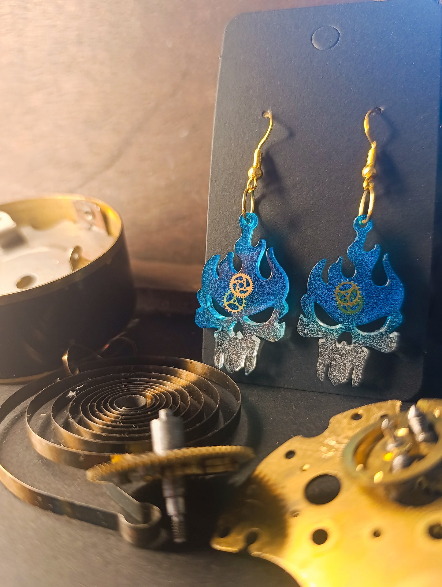 Neptunear - Boucles d'oreilles artisanales Steampunk / Pirate