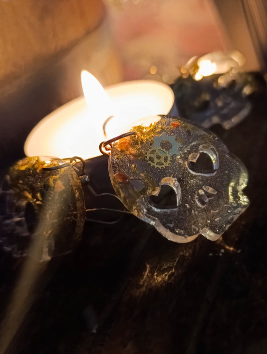 Sylkrane - Boucles d'oreilles Steampunk artisanal