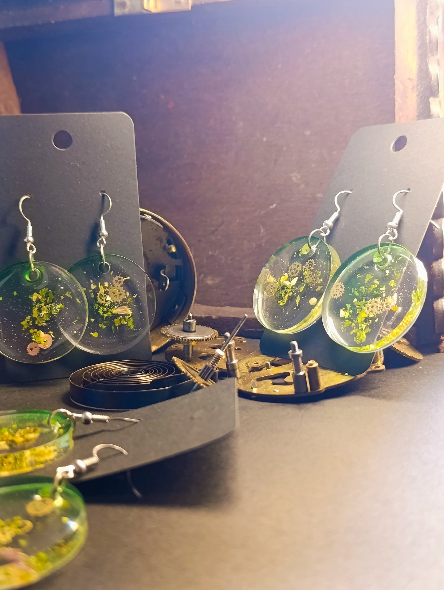 BOUCLES D'OREILLES STEAMPUNK FAIS MAIN