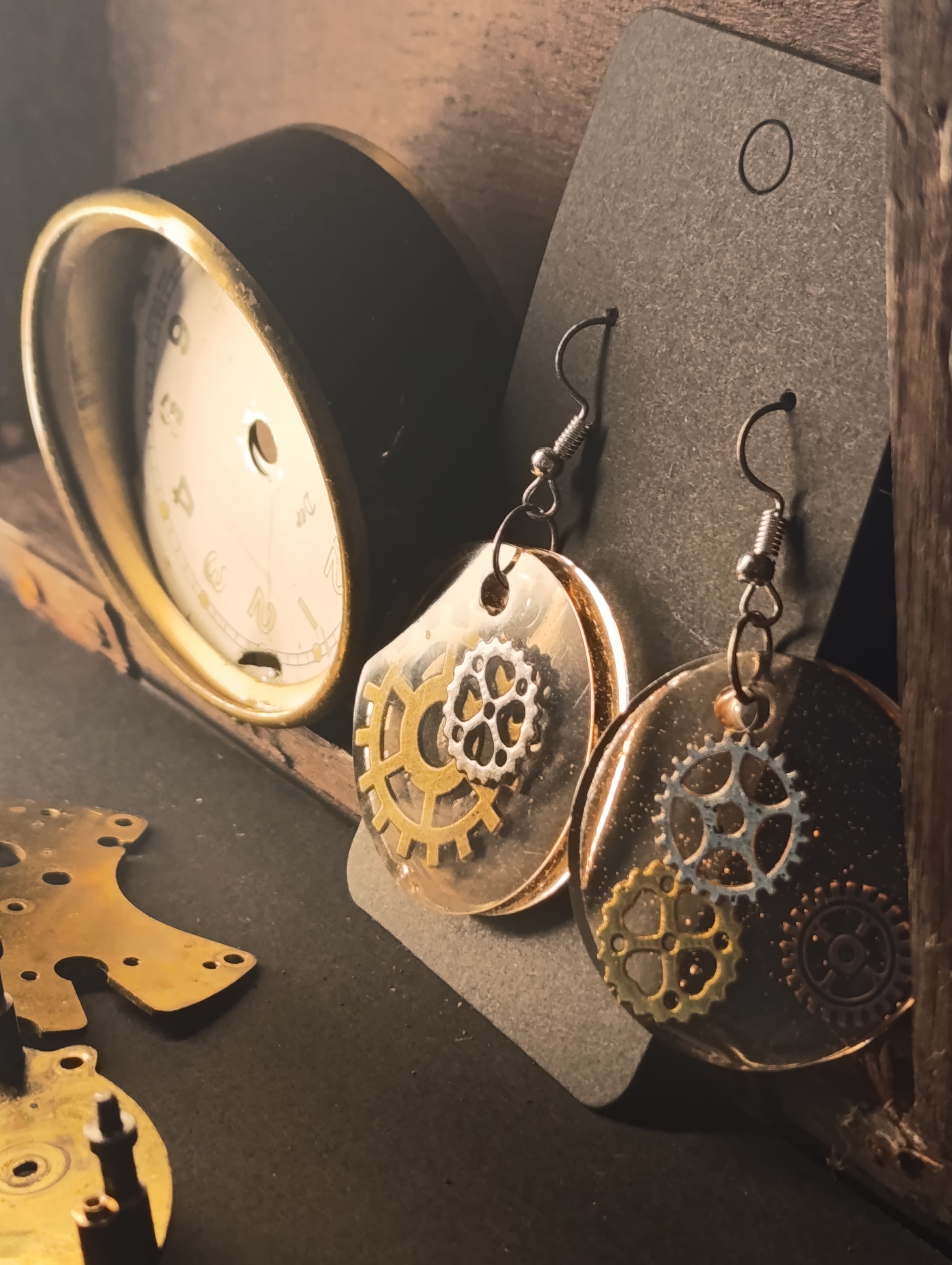 Boucles d'oreilles artisanal steampunk
