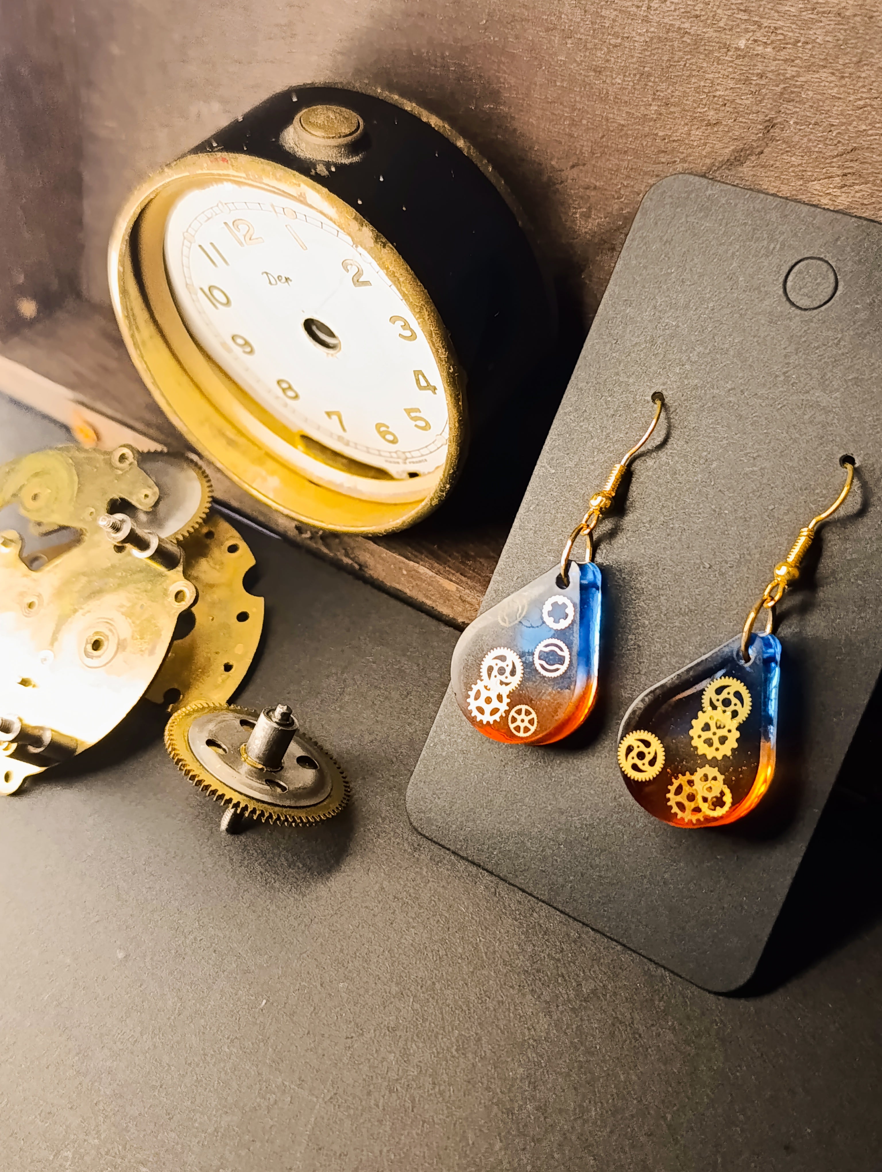 Boucles d'oreilles steampunk artisanal