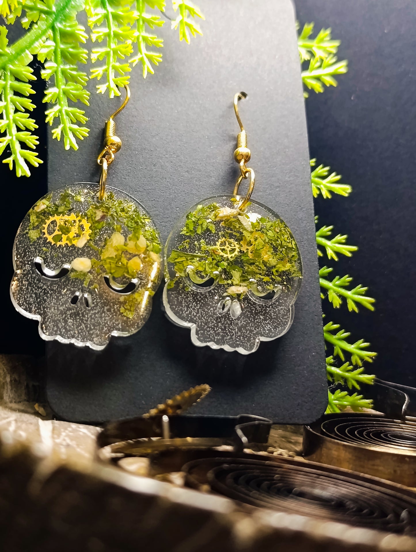 Boucles d'oreilles cranes mysteampunk