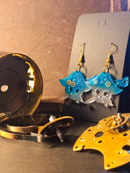 Neptunear - Boucles d'oreilles artisanales Steampunk / Pirate