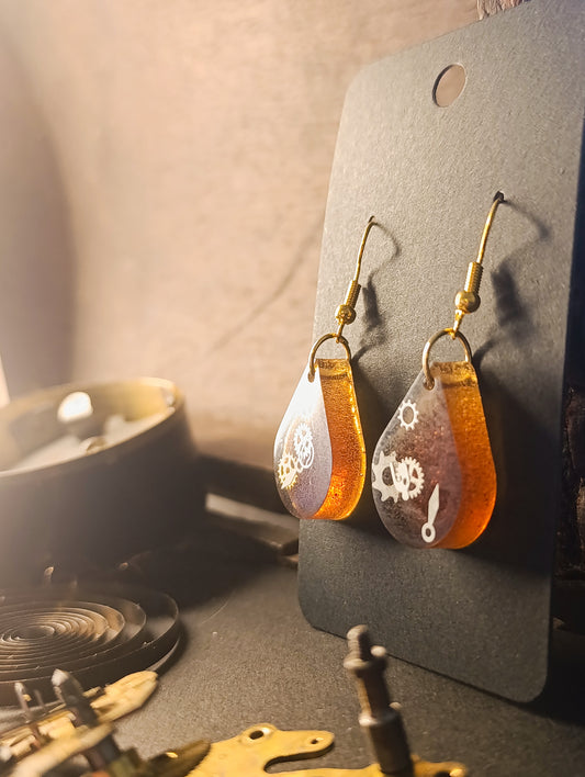 Boucles  d'oreille café steampunk
