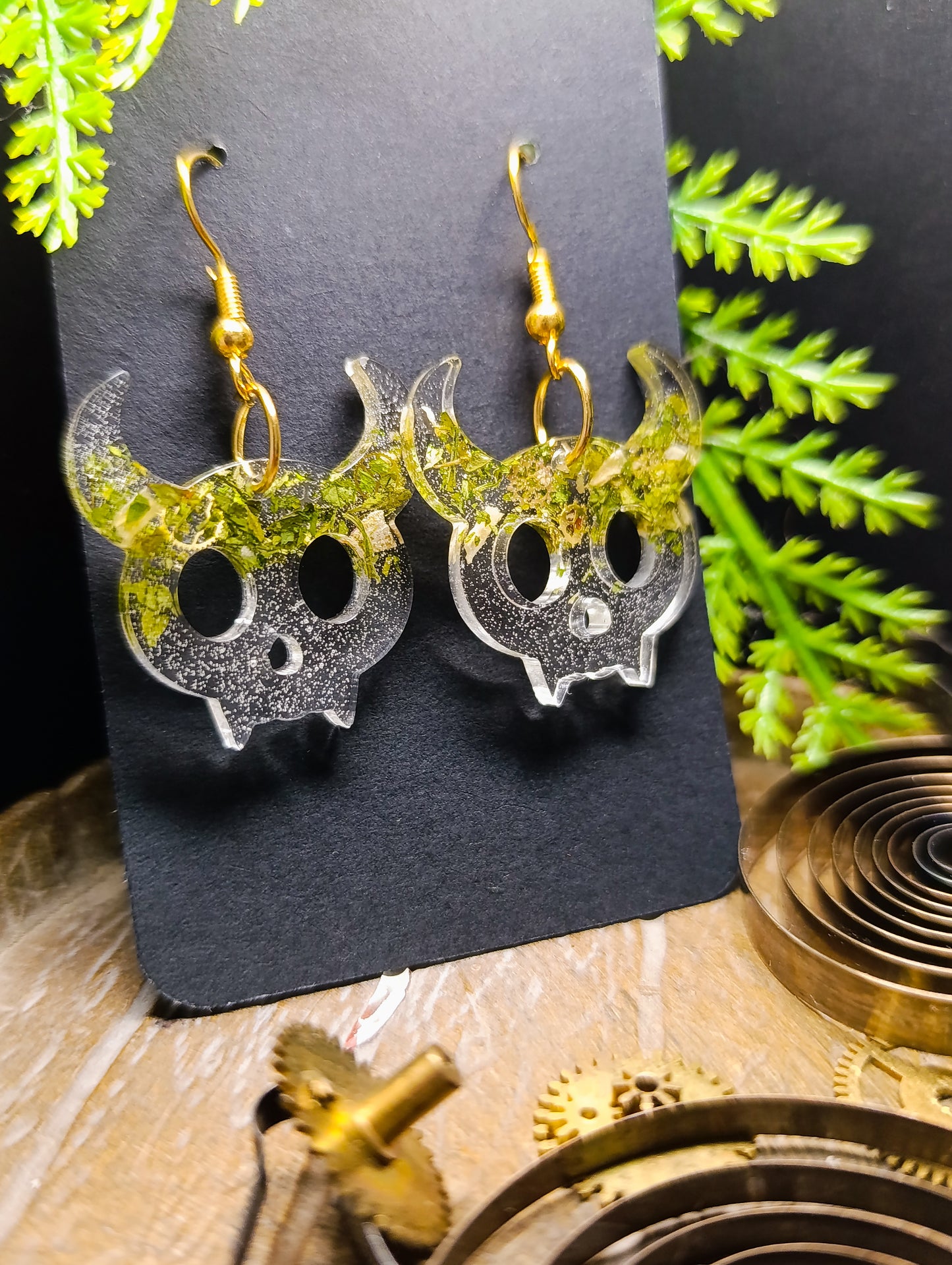 boucles d'oreilles crane steampunk
