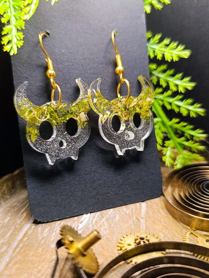 boucles d'oreilles crane steampunk
