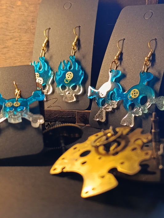 boucles d'oreilles Steampunk pirate