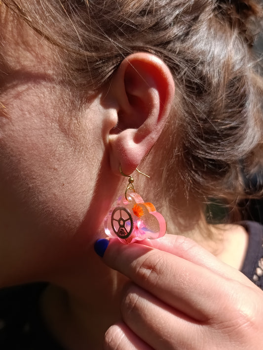 bouclesdoreillesteampunkrose